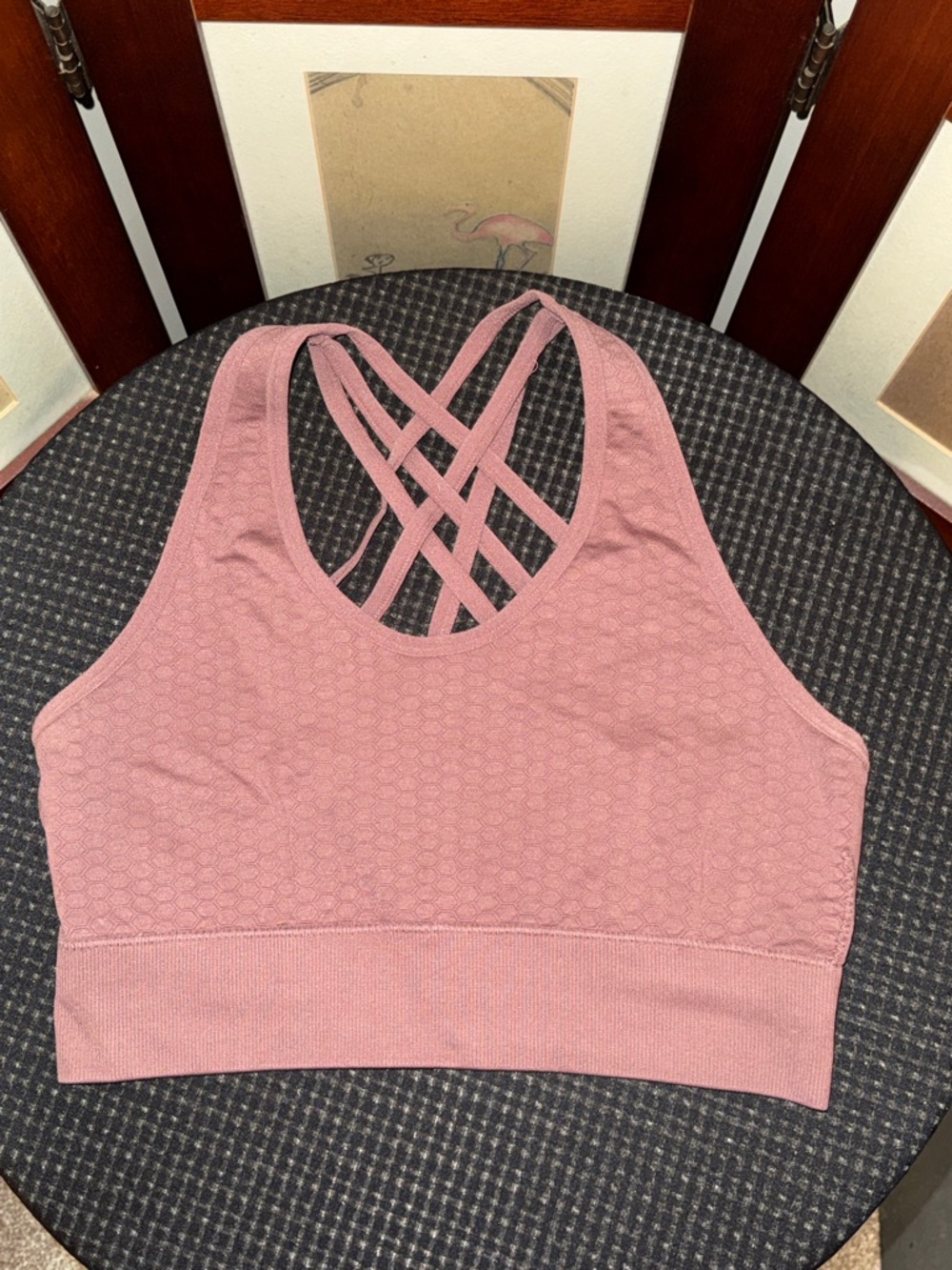 Pro Fit Crisscross Back Sports Bra in Dusty Rose